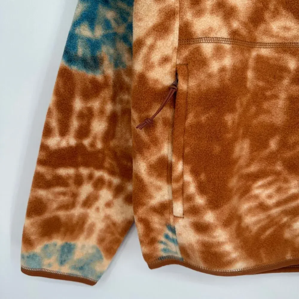 J. Crew Micro Fleece Half Zip Pullover Tie Dye Sweatshirt Jacket AT998 NWT